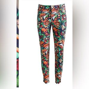 Peruvian connection size 10 Colorful stained glass Pants